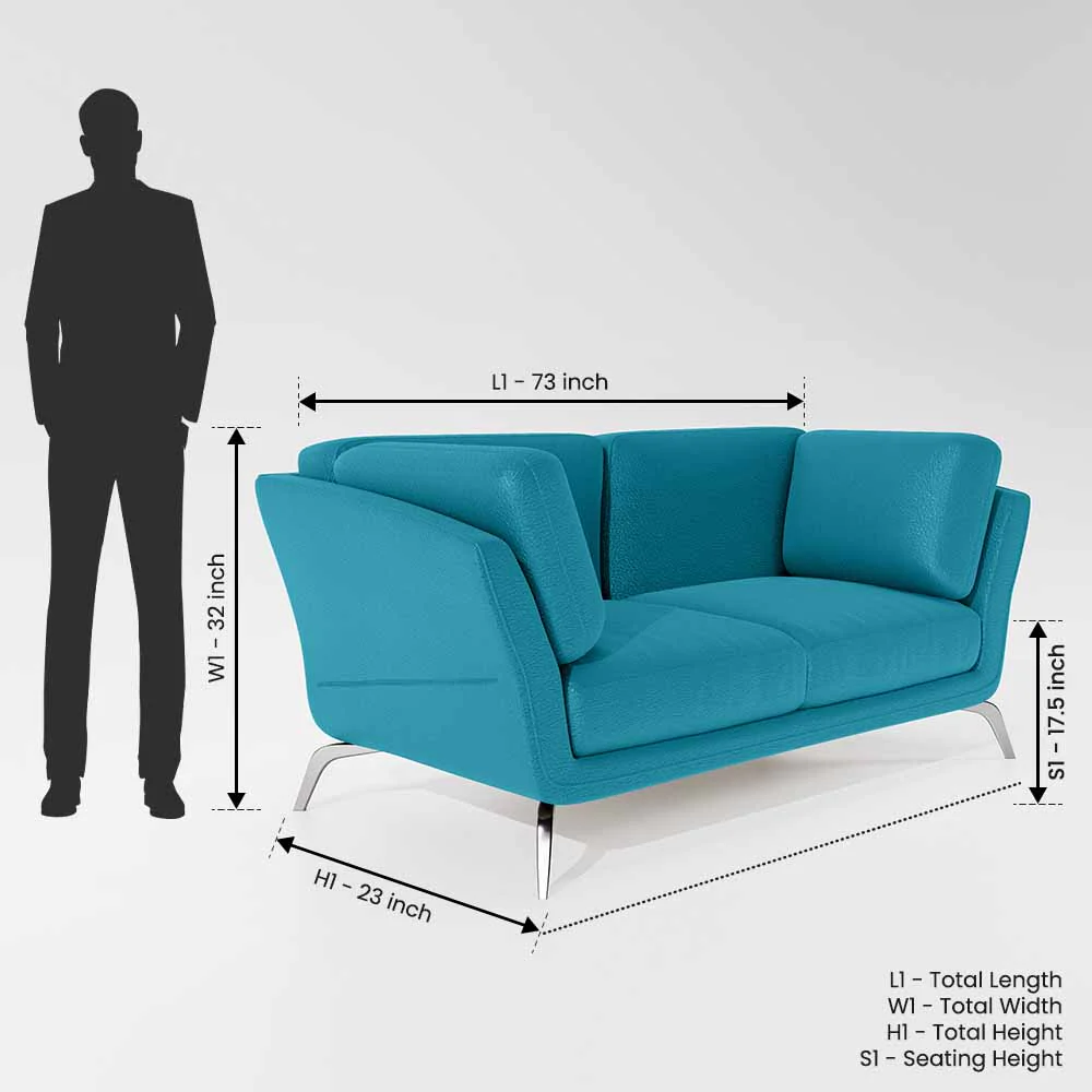 Symphony 2 Seater Suede fabric - Celestial blue - Image 7