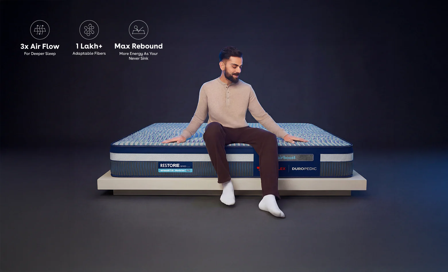 Duropedic Airboost 3.8 Bionix Ice Pro Mattress | 1 lakh+ Airknit fibres and ortho support - Image 5