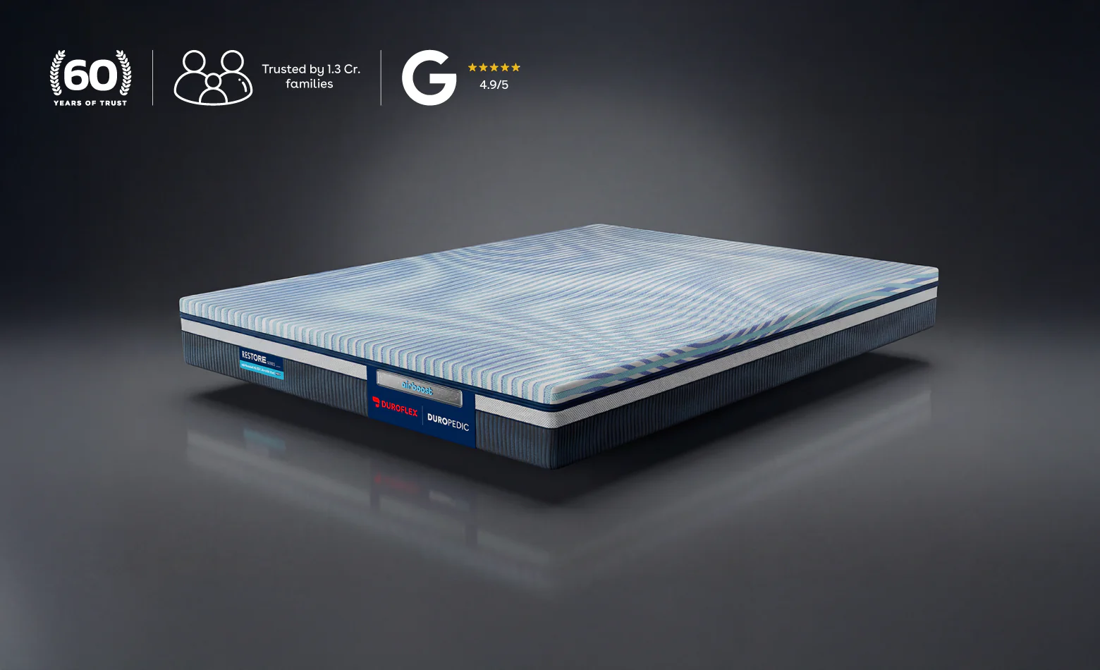 Duropedic Airboost 6.10 Arctic Ice Mattress | 1 lakh+ Airknit fibres with latex and adjustable firmness | 100 nights trial - Image 9