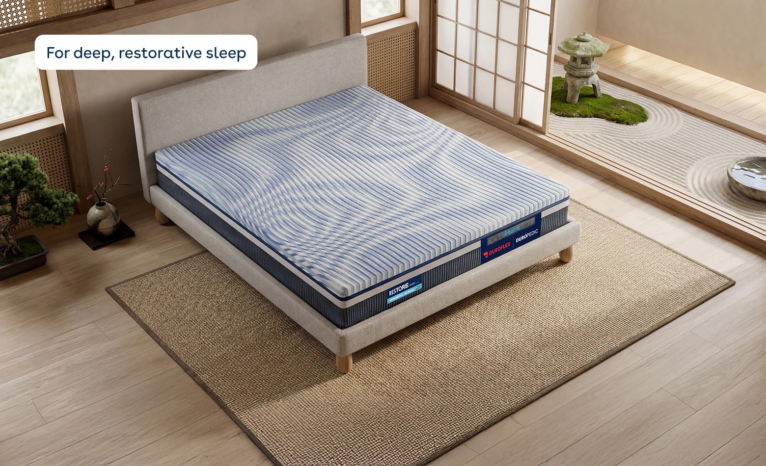 Duropedic Airboost 6.8 Arctic Ice Mattress | 1 lakh+ Airknit fibres with latex and adjustable firmness | 100 nights trial - Image 4