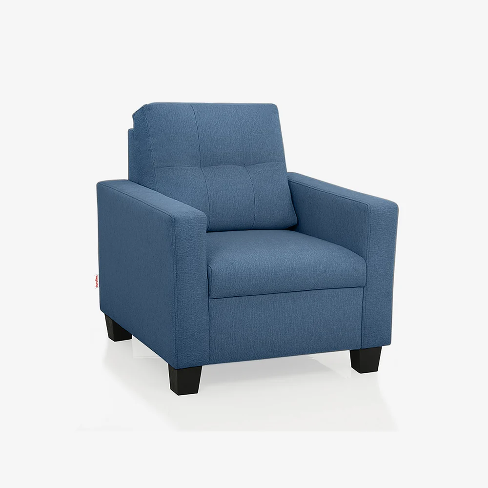 Ease Blue Fabric 1 seater sofa - Image 3