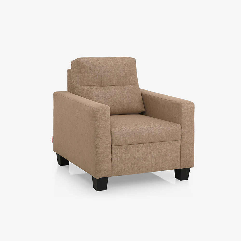 Ease Brown Fabric 1 seater sofa - Image 3