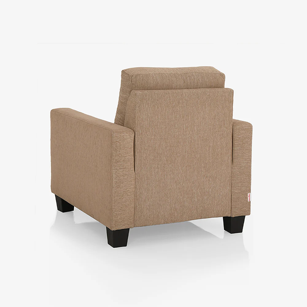 Ease Brown Fabric 1 seater sofa - Image 8