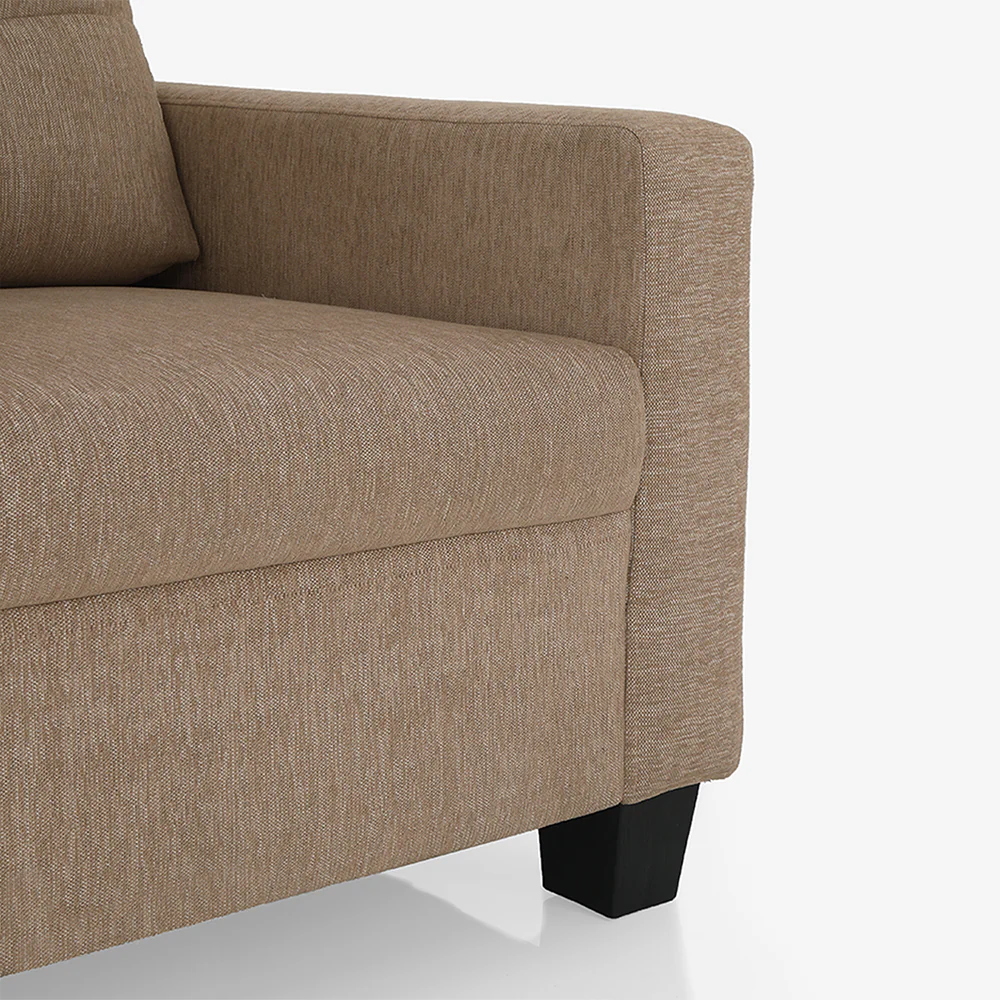 Ease Brown Fabric 2 Seater Sofa - Image 5