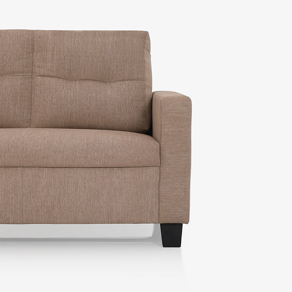 Ease Brown Fabric 2 Seater Sofa - Image 7