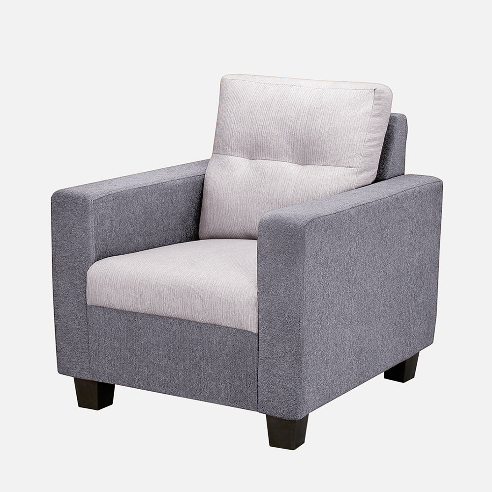 Ease Cool Grey Fabric 1 seater sofa - Image 3