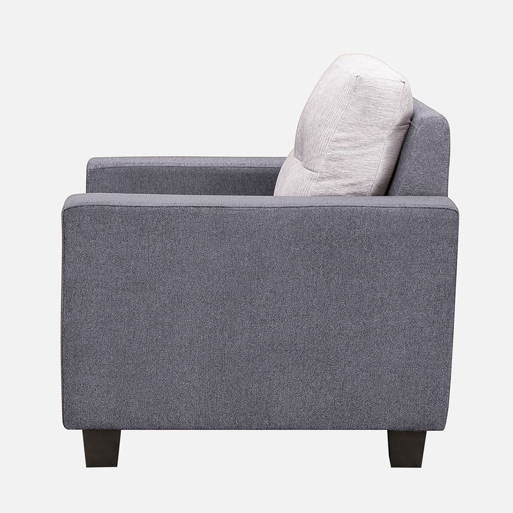 Ease Cool Grey Fabric 1 seater sofa - Image 5