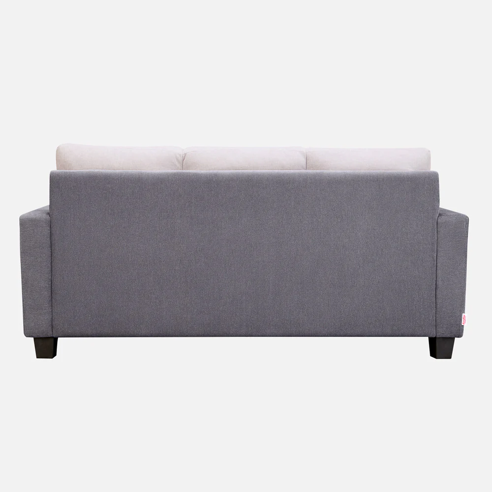 Ease Cool Grey Fabric 3 Seater Sofa - Image 6