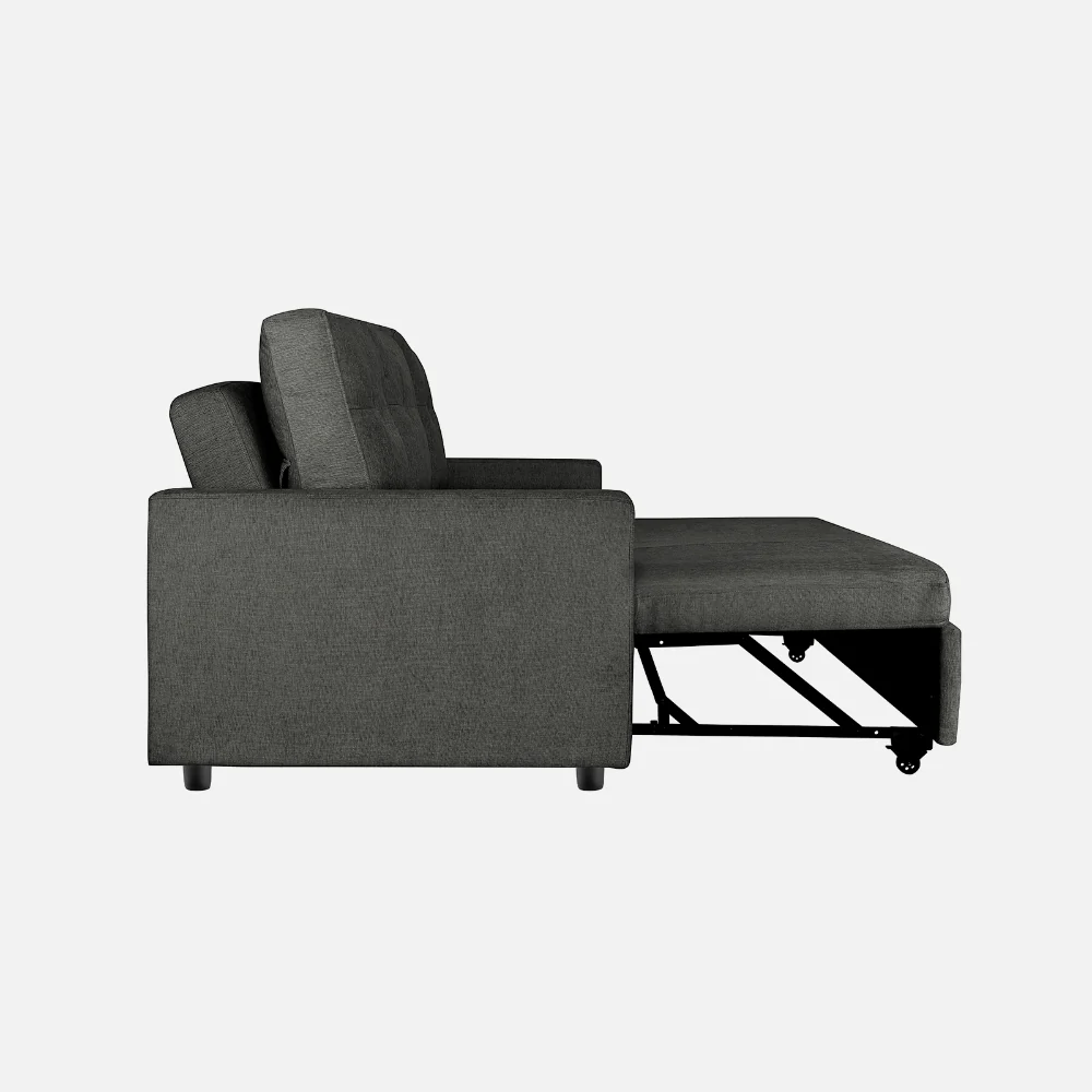 Ease Graphite Grey Fabric Sofa cum Bed - Image 10