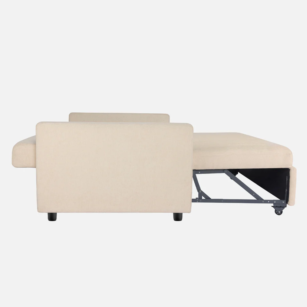 Ease Iconic Beige Fabric Sofa cum Bed - Image 12
