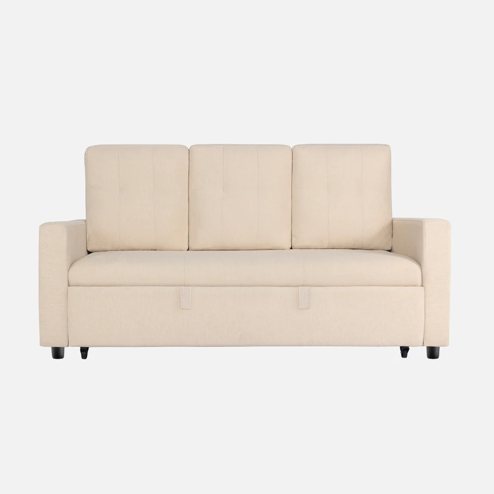Ease Iconic Beige Fabric Sofa cum Bed - Image 5