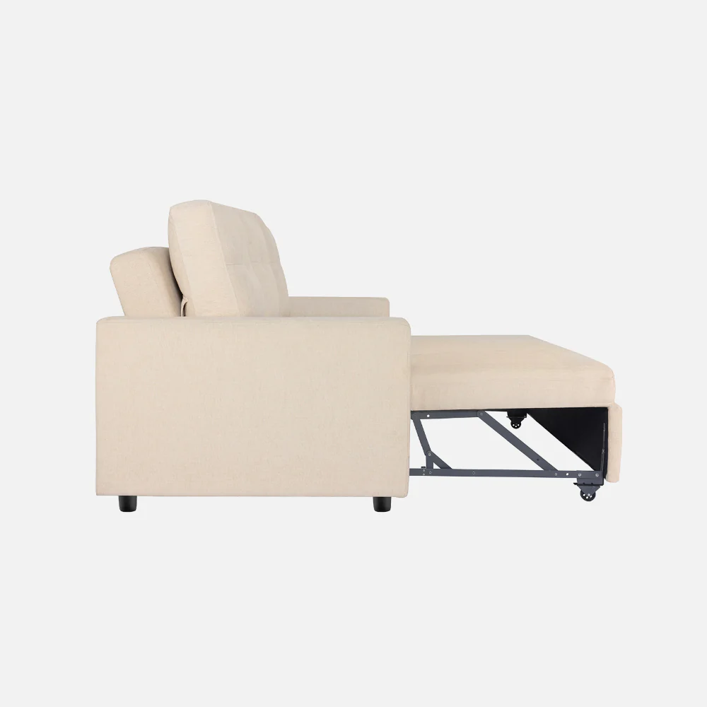 Ease Iconic Beige Fabric Sofa cum Bed - Image 9