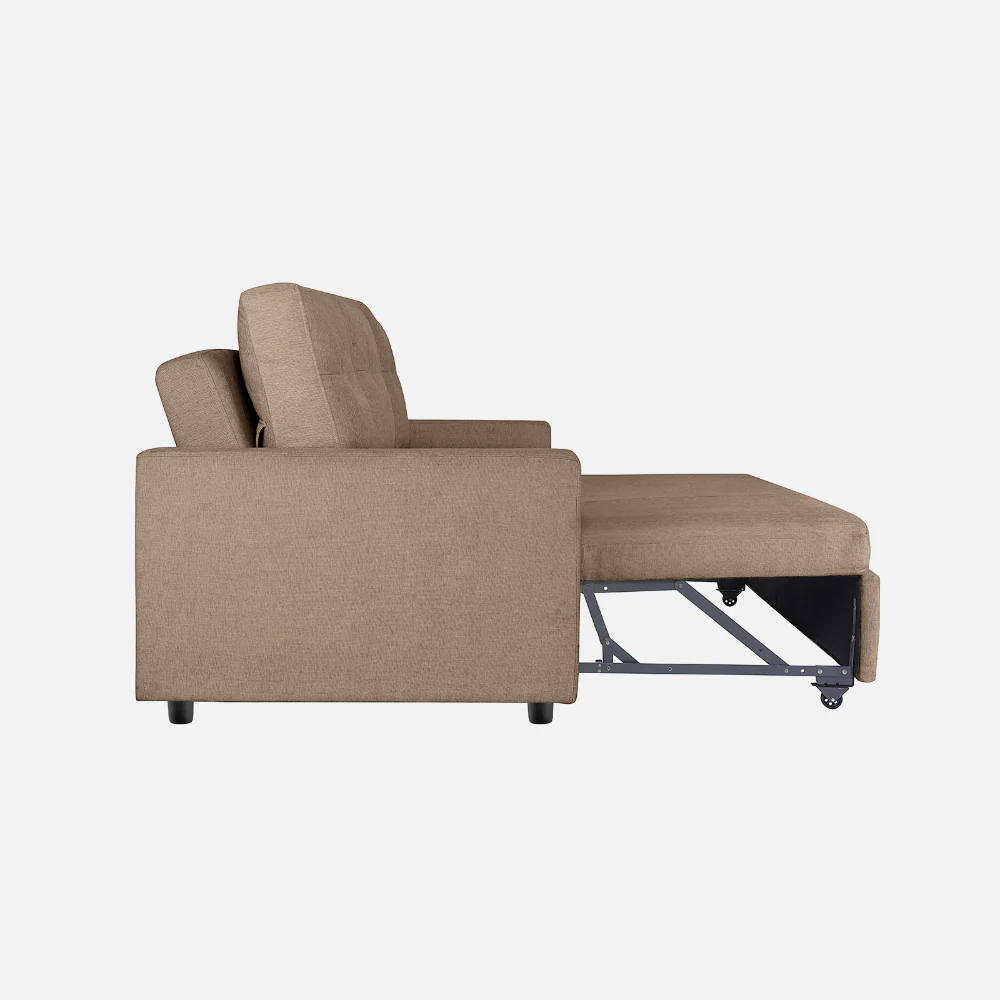 Ease Plaster Brown Fabric Sofa cum Bed - Image 9