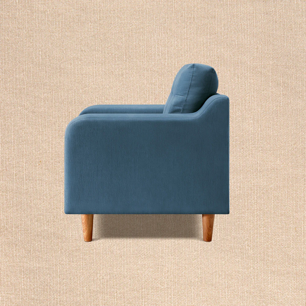 Ease Plus Blue Fabric 1 seater sofa - Image 2