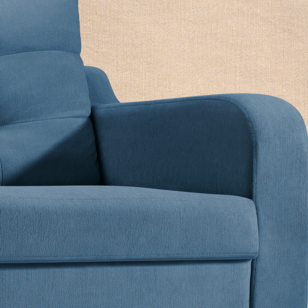 Ease Plus Blue Fabric 1 seater sofa - Image 4