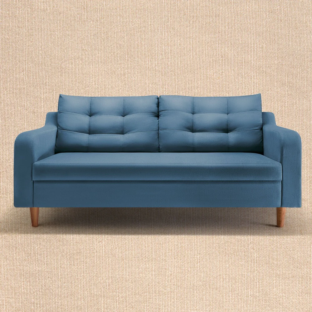 Ease Plus Blue Fabric 3 seater sofa - Image 2