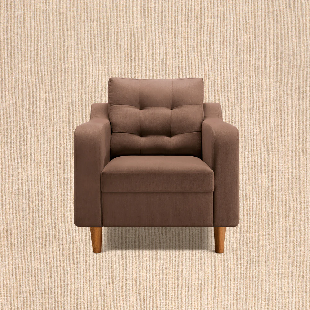 Ease Plus Brown Fabric 1 seater sofa - Image 2