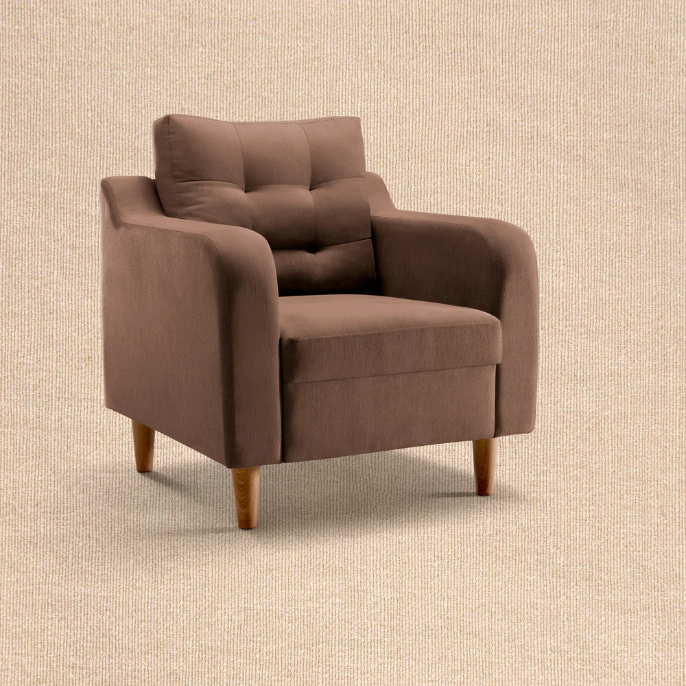 Ease Plus Brown Fabric 1 seater sofa - Image 3