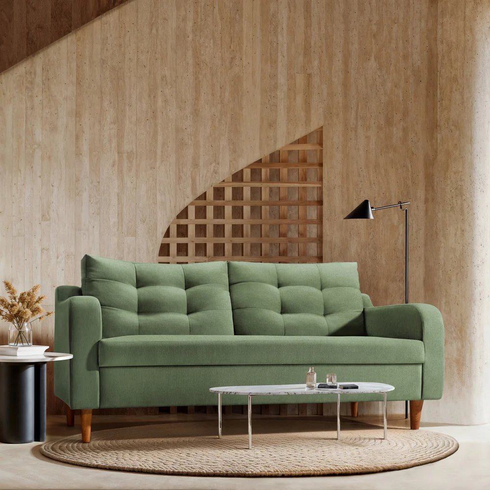 Ease Plus Green Fabric 3 seater sofa