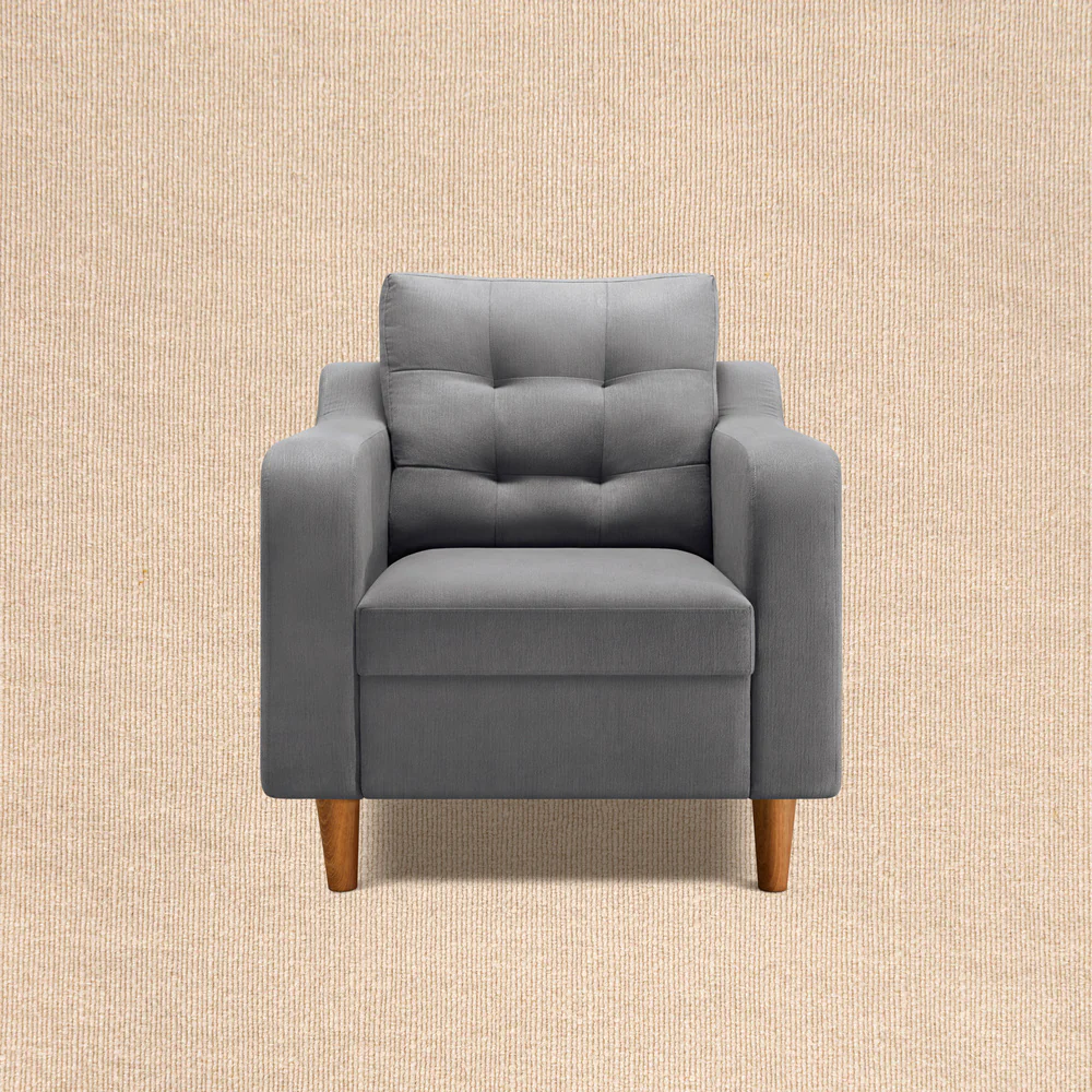 Ease Plus Grey Fabric 1 seater sofa - Image 5