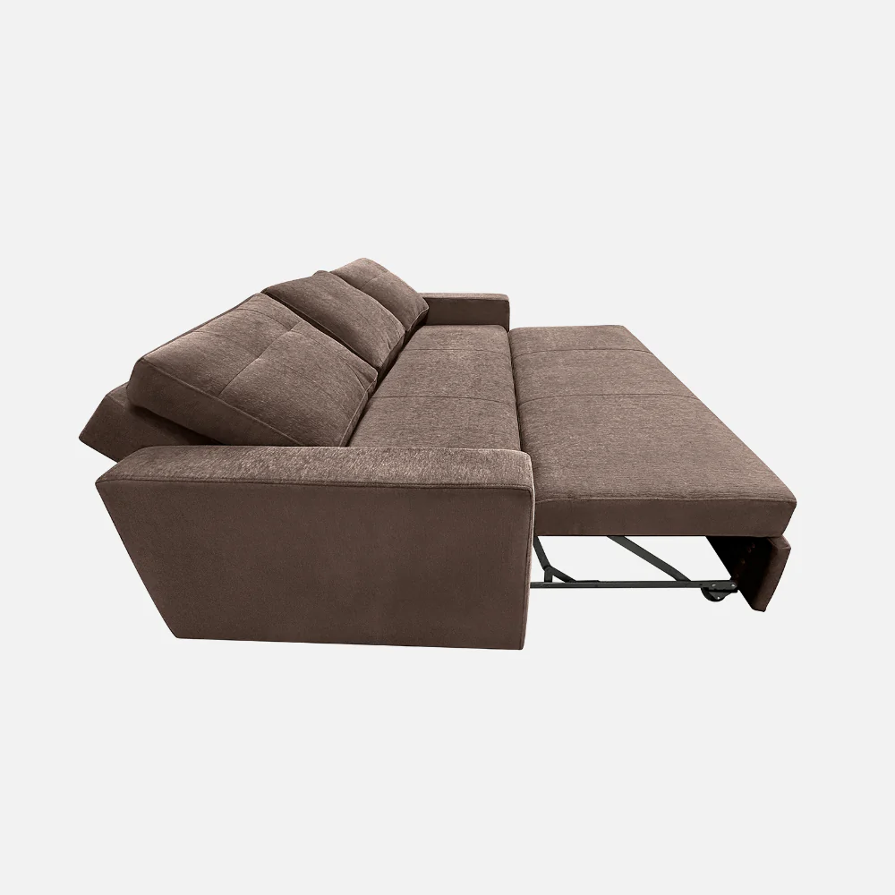 Ease Saddle Brown Fabric Sofa cum Bed - Image 10