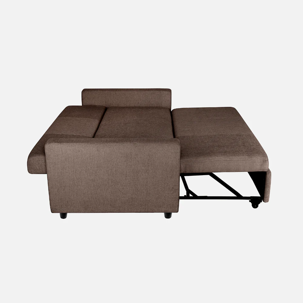 Ease Saddle Brown Fabric Sofa cum Bed - Image 11