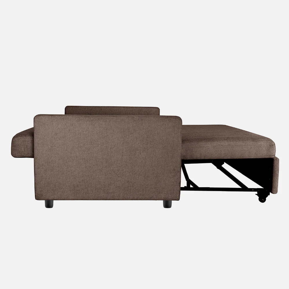 Ease Saddle Brown Fabric Sofa cum Bed - Image 12