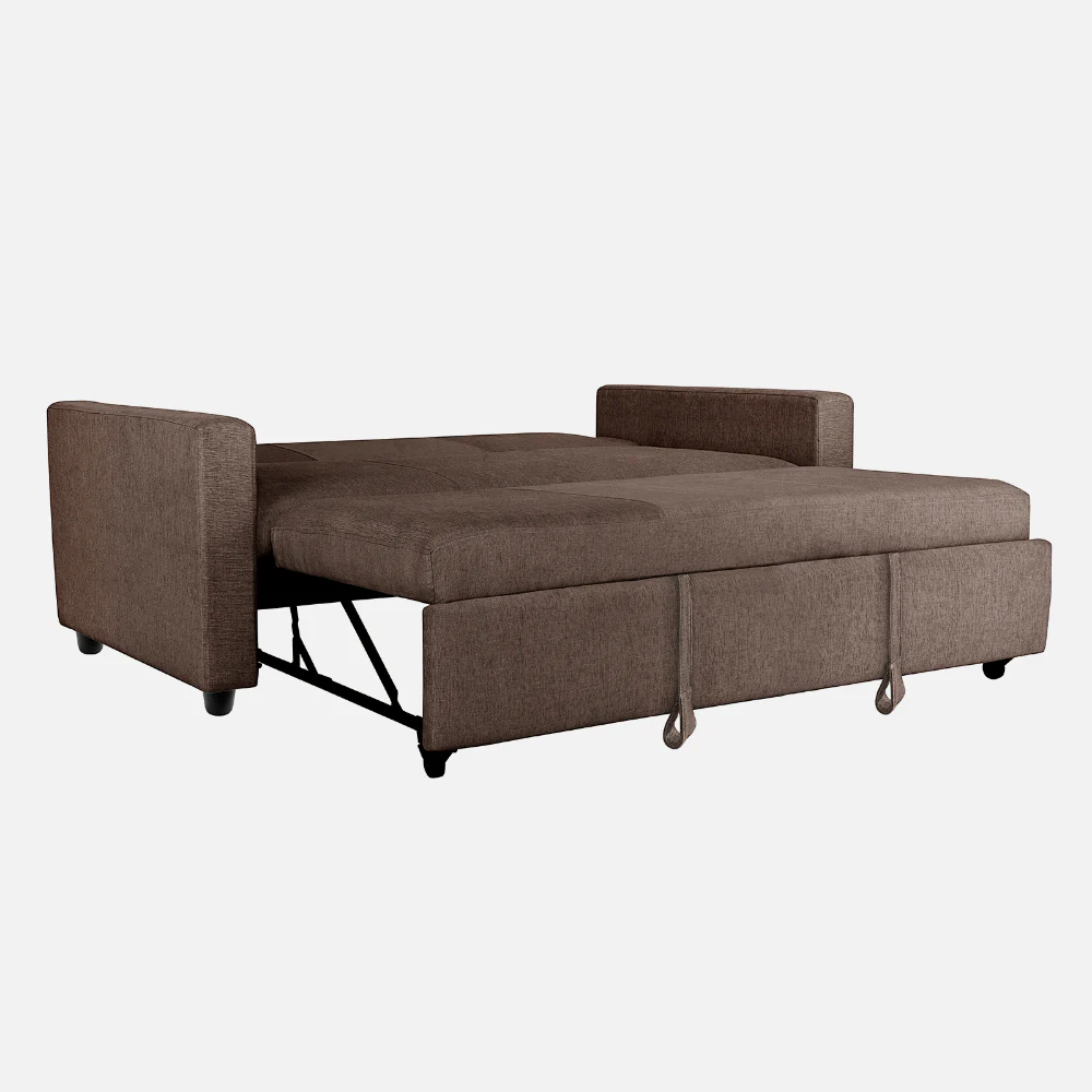 Ease Saddle Brown Fabric Sofa cum Bed - Image 14