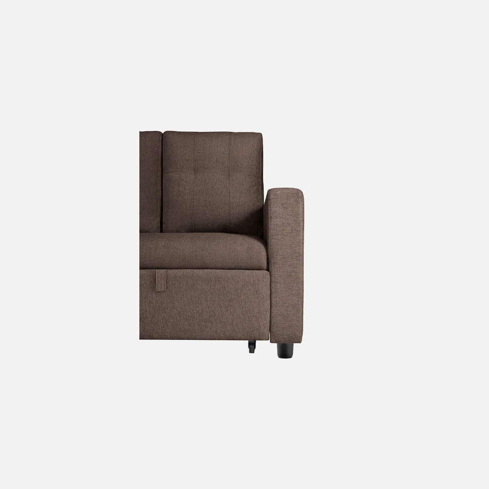 Ease Saddle Brown Fabric Sofa cum Bed - Image 16