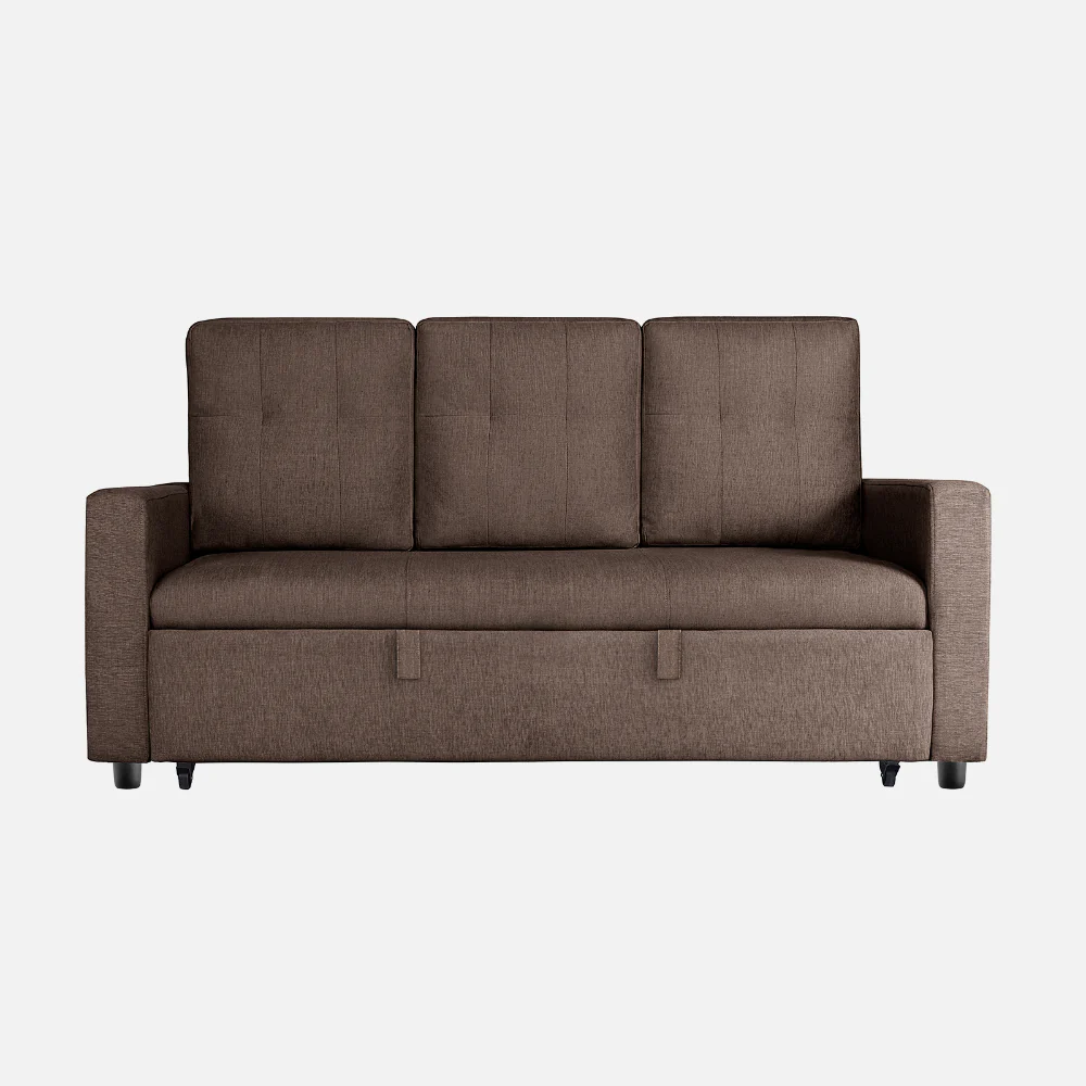Ease Saddle Brown Fabric Sofa cum Bed - Image 5