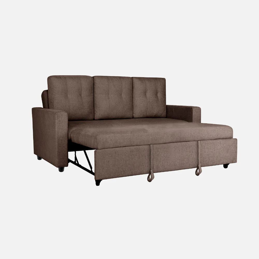 Ease Saddle Brown Fabric Sofa cum Bed - Image 6