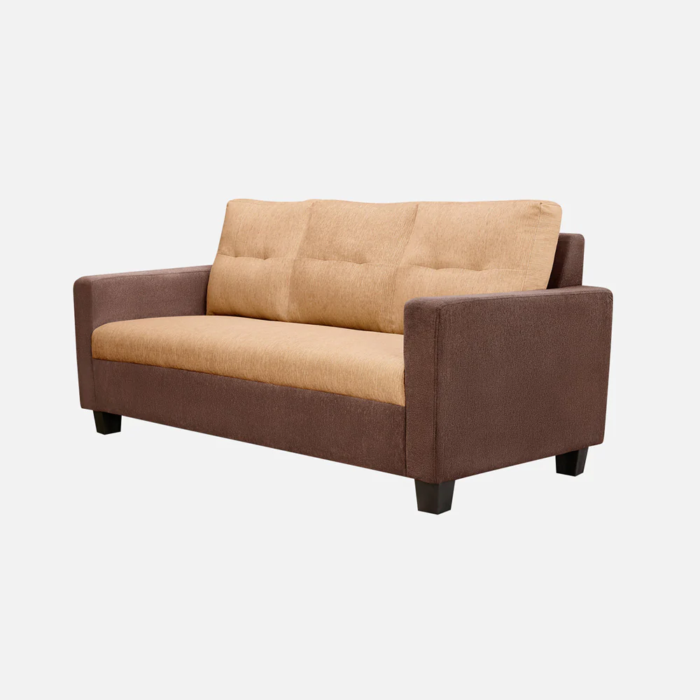Ease Sand Brown Fabric 3 Seater Sofa - Image 3