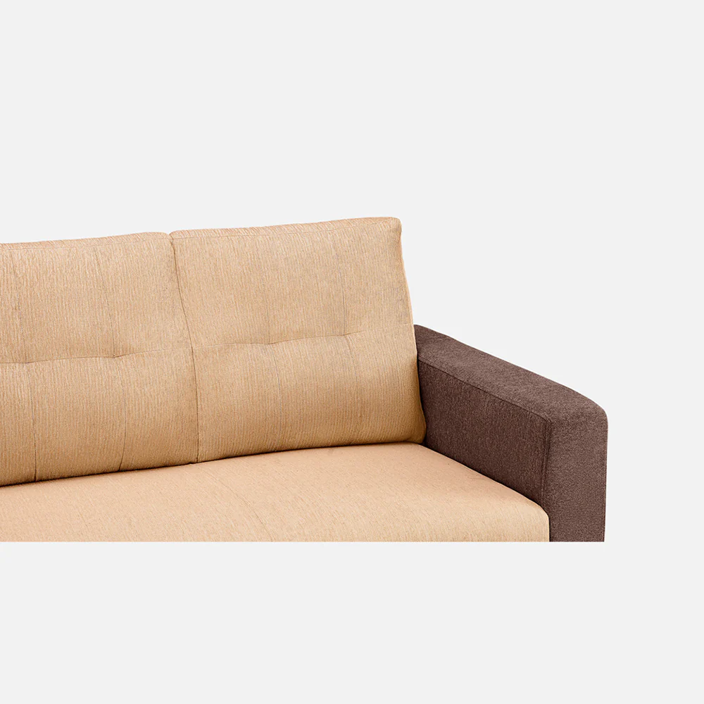 Ease Sand Brown Fabric 3 Seater Sofa - Image 5