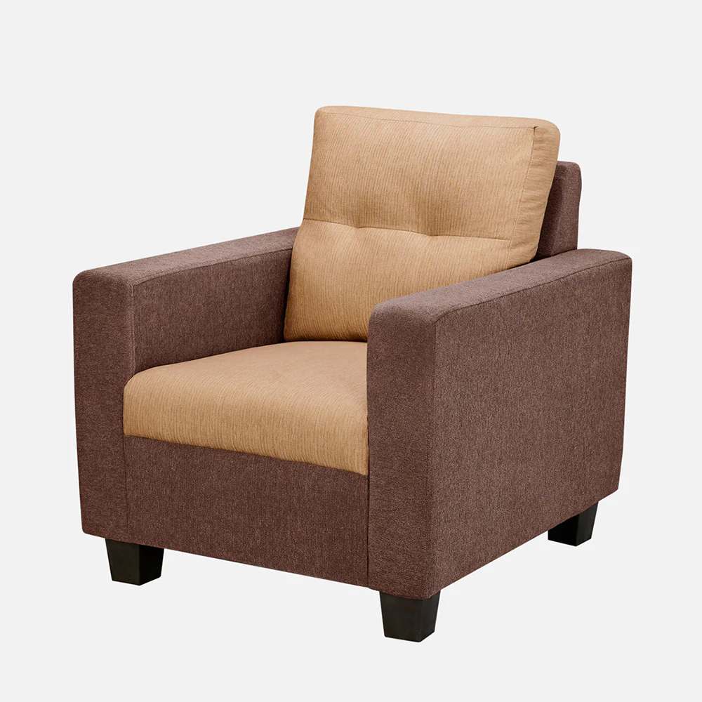 Ease Sand Brown Fabric 1 Seater Sofa - Image 3