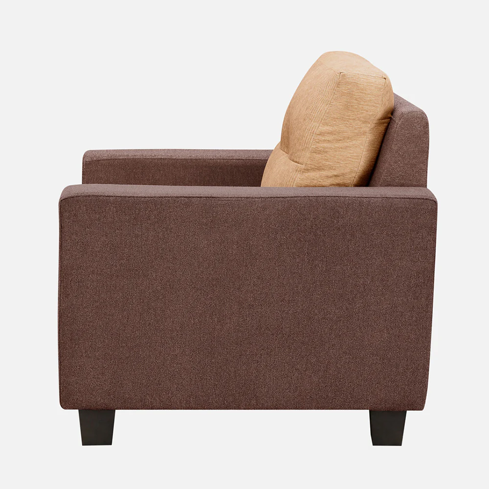Ease Sand Brown Fabric 1 Seater Sofa - Image 5