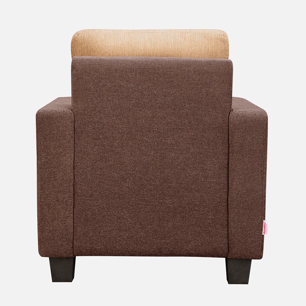 Ease Sand Brown Fabric 1 Seater Sofa - Image 6