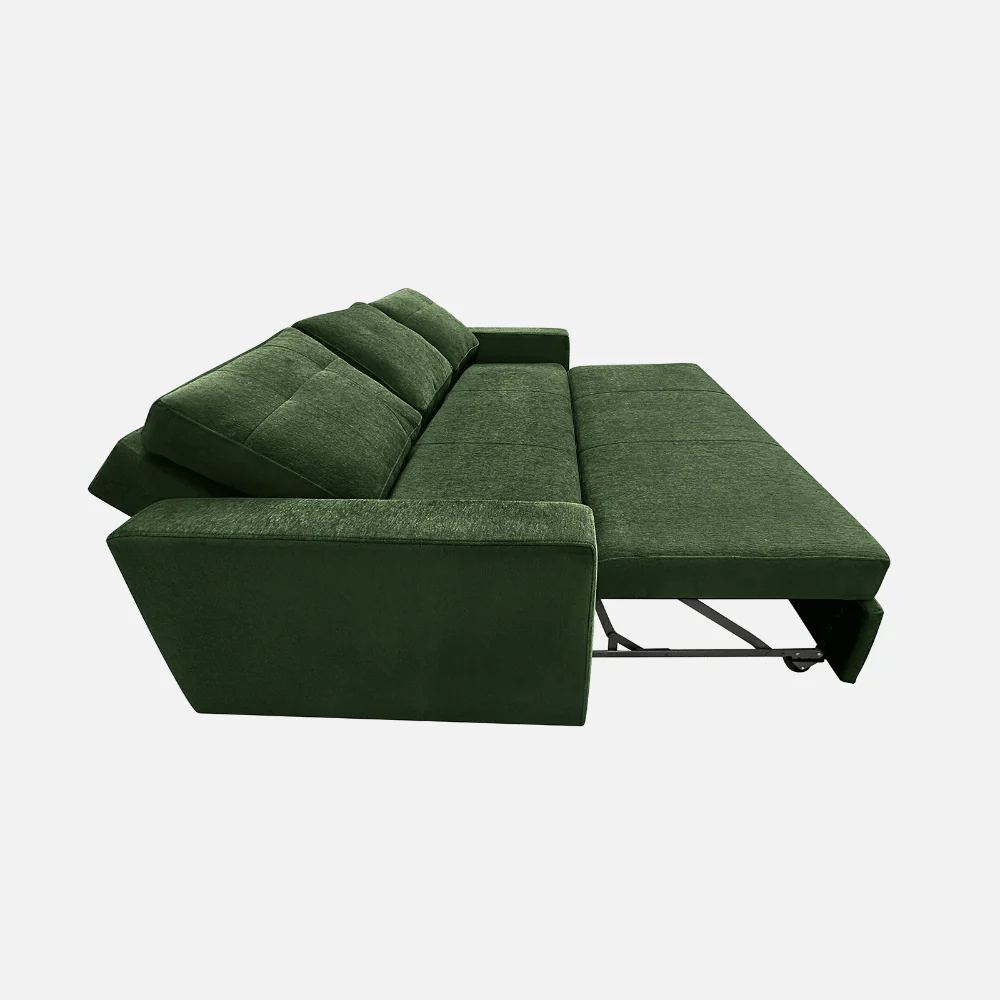 Ease Sap Green Fabric Sofa cum Bed - Image 11