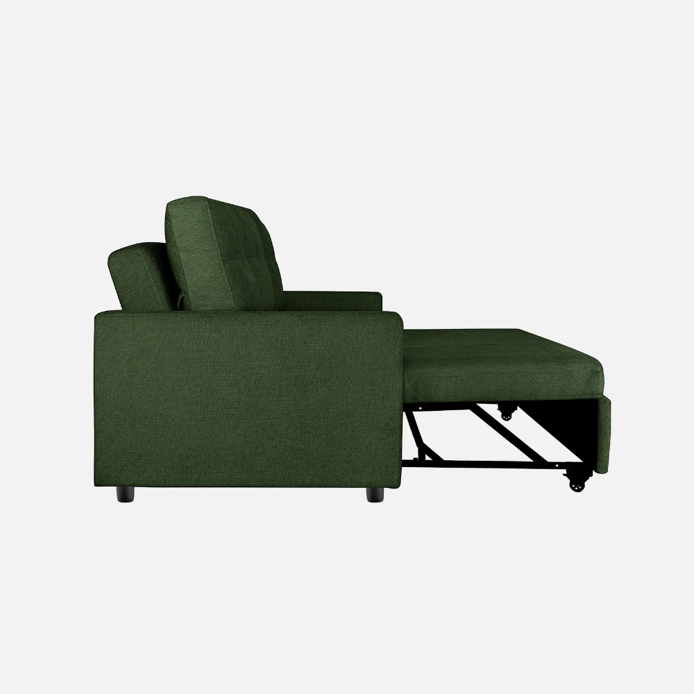 Ease Sap Green Fabric Sofa cum Bed - Image 9