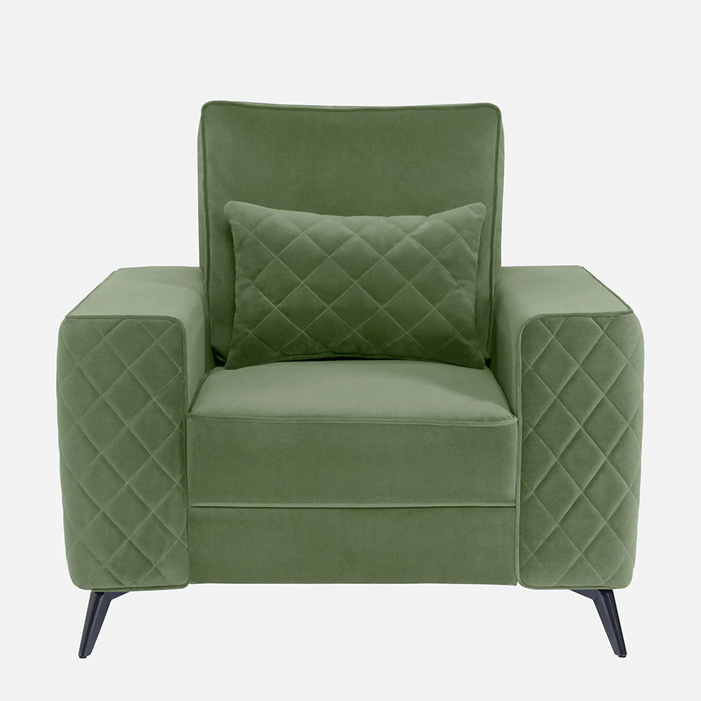 Eden Jade Green Fabric 1 Seater Sofa - Image 2