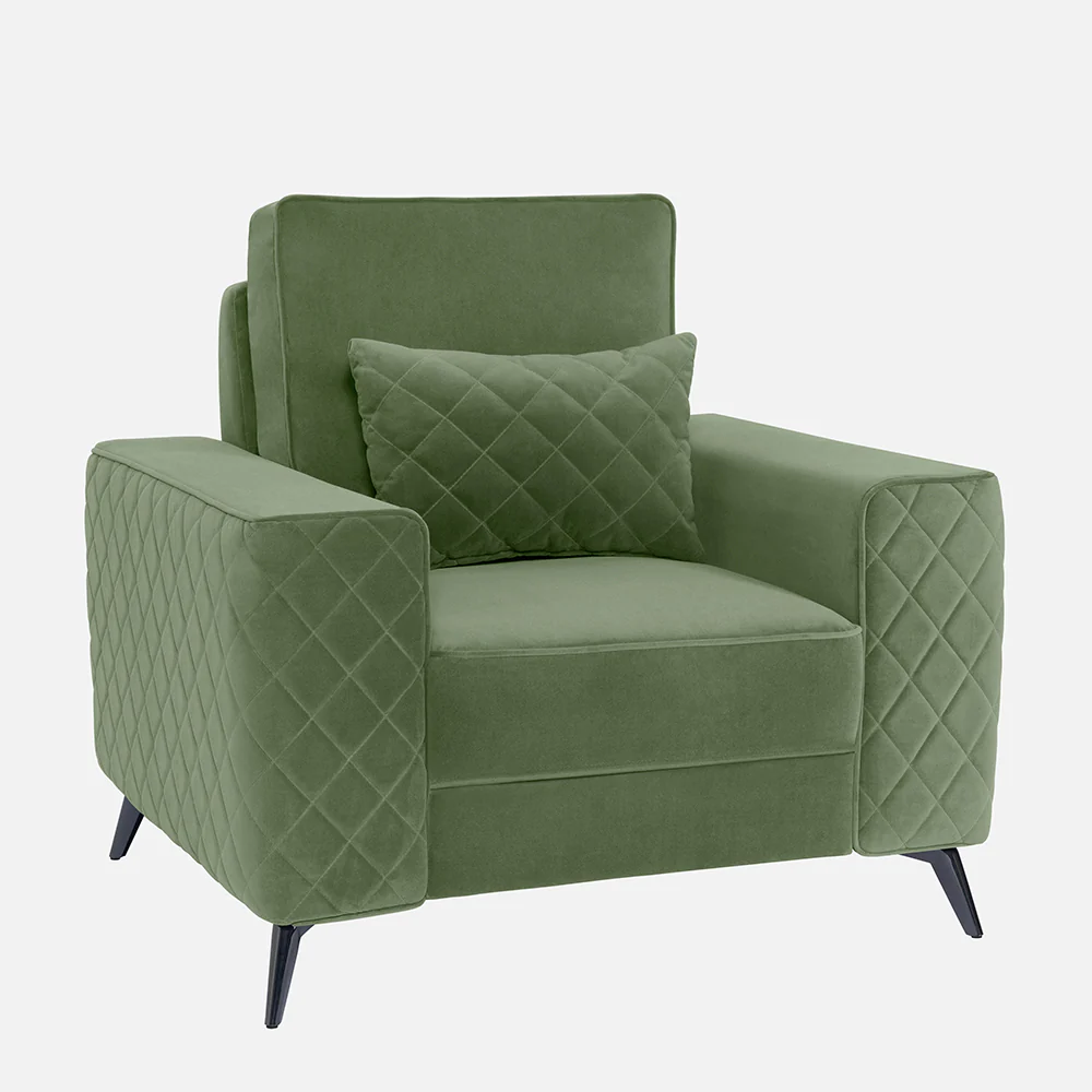 Eden Jade Green Fabric 1 Seater Sofa - Image 3