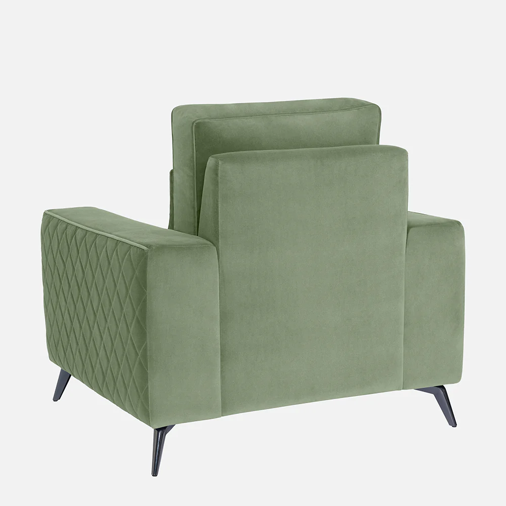 Eden Jade Green Fabric 1 Seater Sofa - Image 7