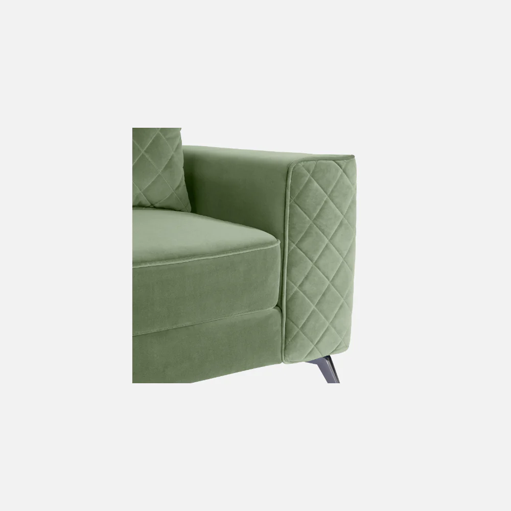 Eden Jade Green Fabric 2 Seater Sofa With Lounger - Image 7
