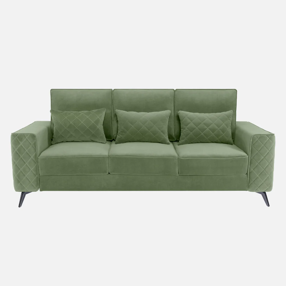 Eden Jade Green Fabric 3 Seater Sofa - Image 2