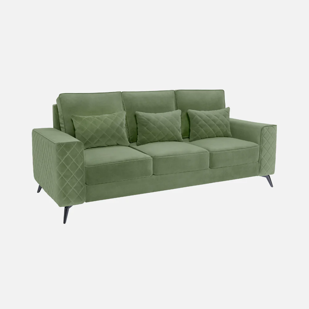 Eden Jade Green Fabric 3 Seater Sofa - Image 3