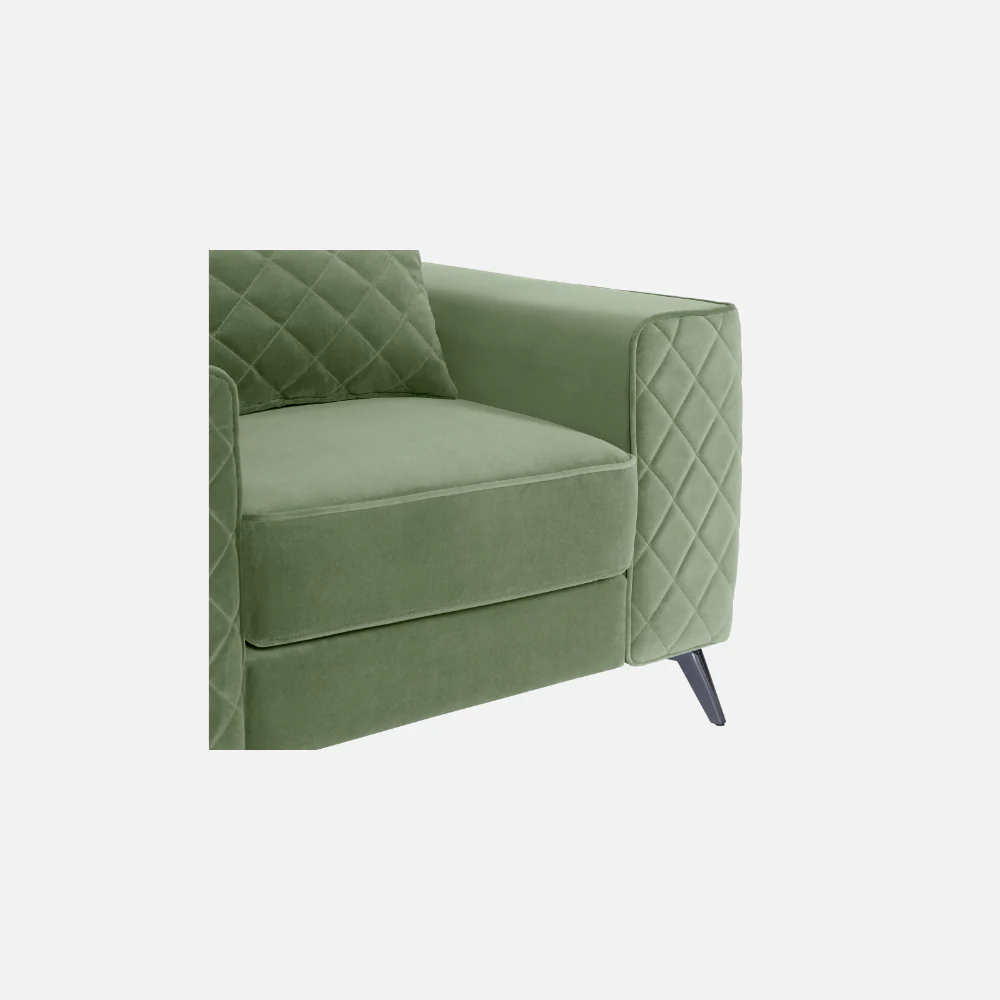 Eden Jade Green Fabric 3 Seater Sofa With Lounger - Image 6
