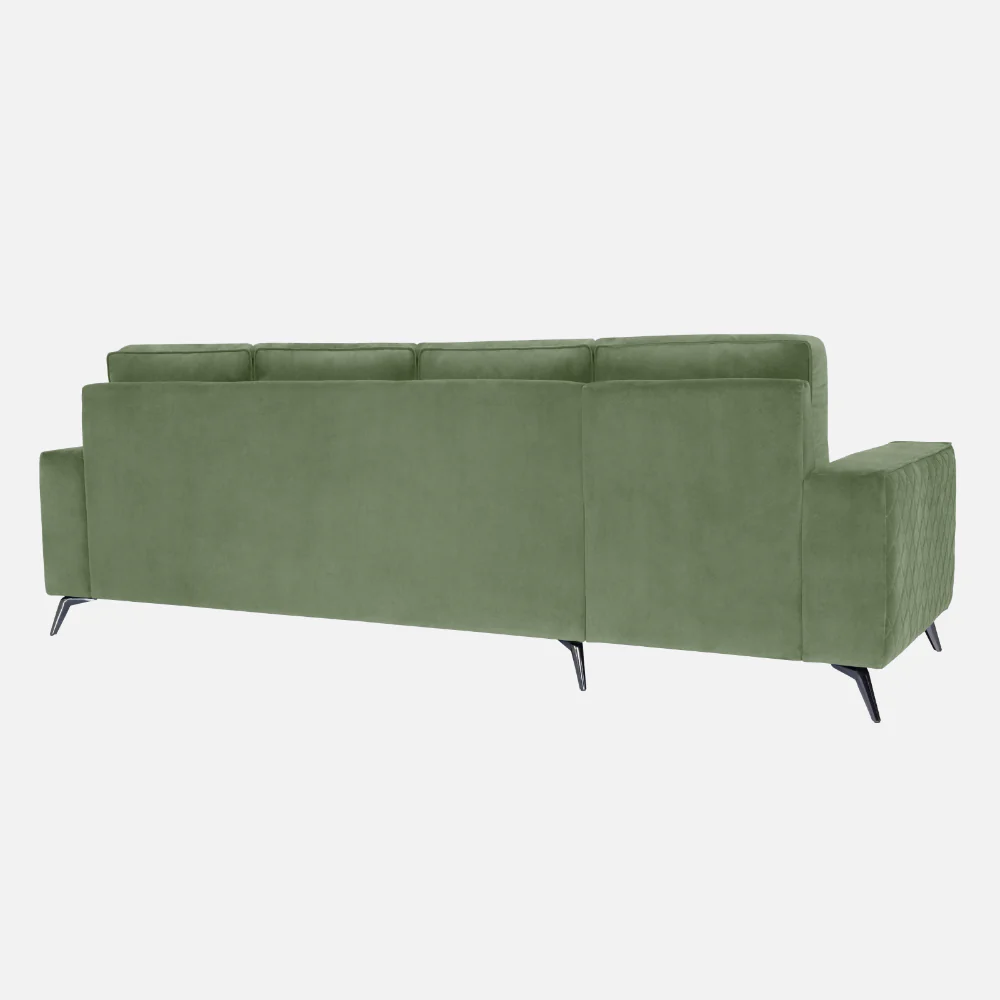 Eden Jade Green Fabric 3 Seater Sofa With Lounger - Image 8