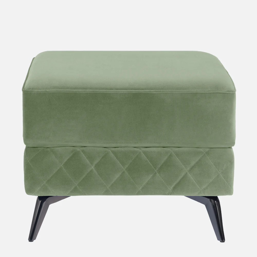 Eden Jade Green Fabric Ottoman - Image 2