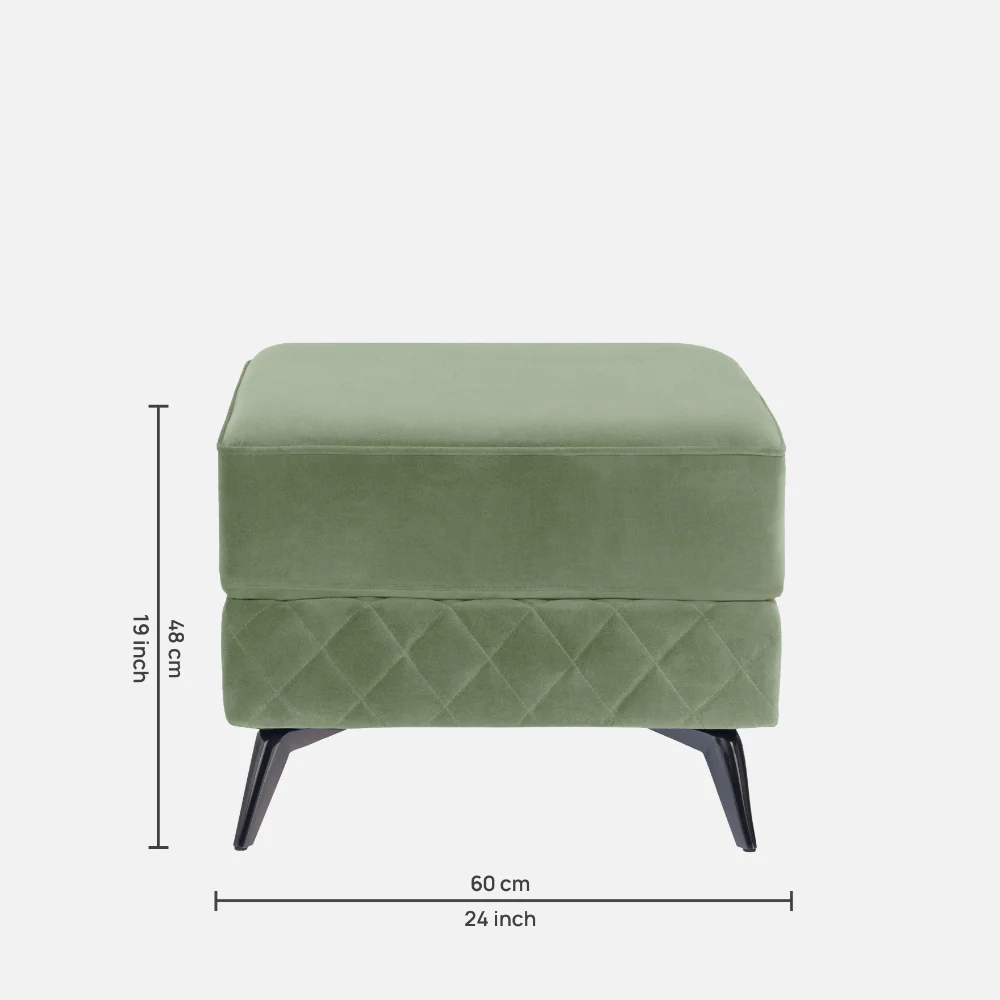 Eden Jade Green Fabric Ottoman - Image 4