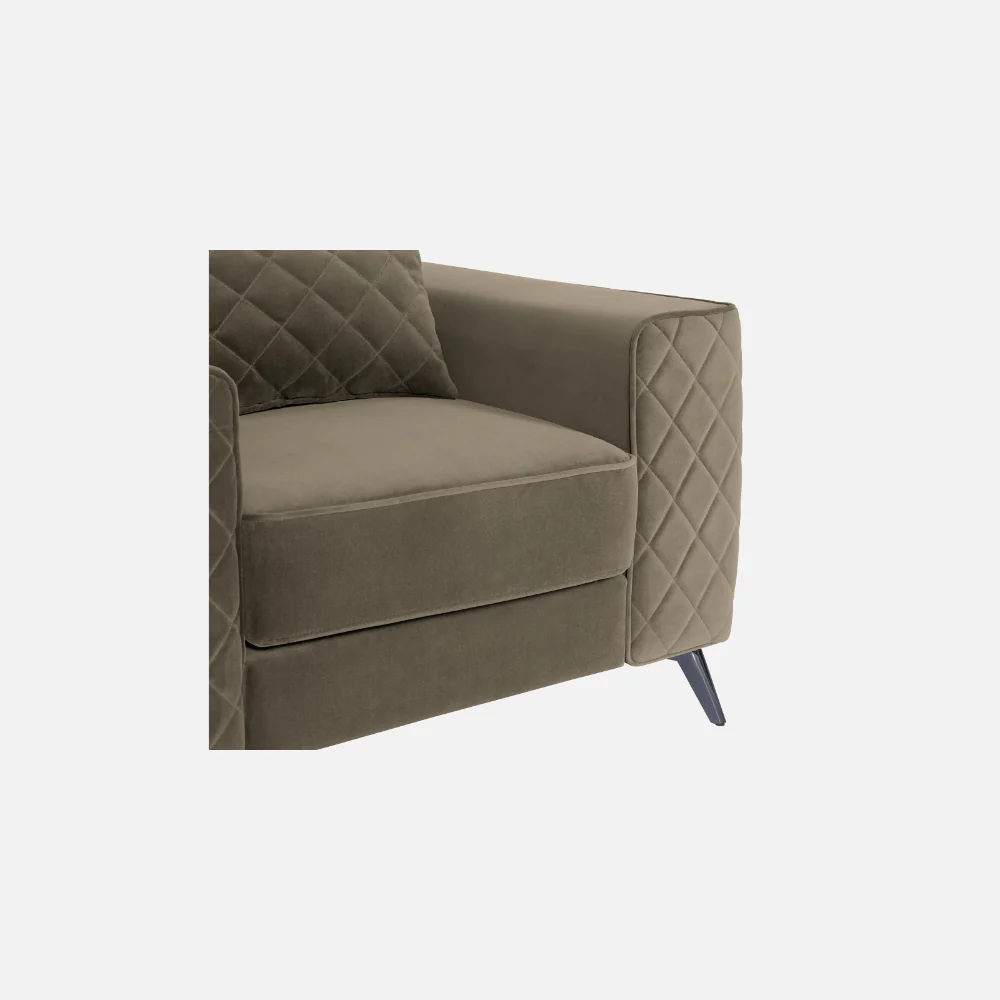 Eden Quartz Brown Fabric 3 Seater Sofa - Image 5