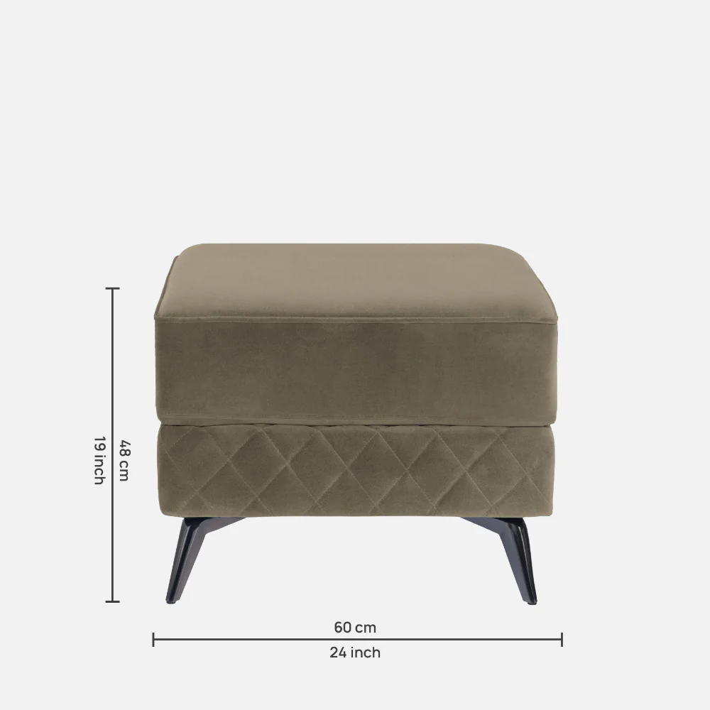 Eden Quartz Brown Fabric Ottoman - Image 4
